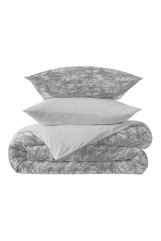 Parure de couette en coton 57 fils/cm² Palerme - Noir et Blanc