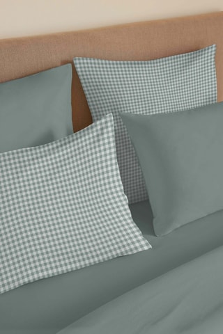 Parure de couette en coton 57 fils/cm² Diana - Vert et blanc