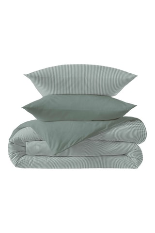 Parure de couette en coton 57 fils/cm² Diana - Vert et blanc