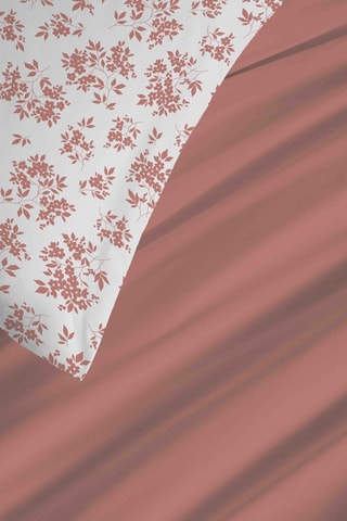 Parure de couette réversible en coton 57 fils/cm² - Pêche