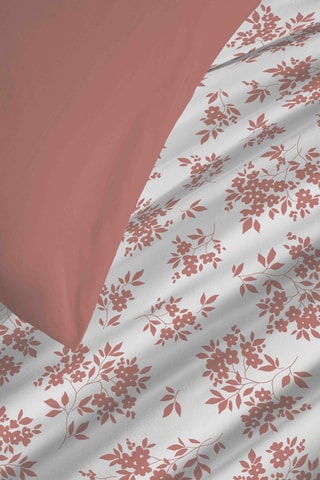 Parure de couette réversible en coton 57 fils/cm² - Pêche