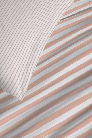 Parure de couette en coton 57 fils/cm² Florence - Blanc et beige