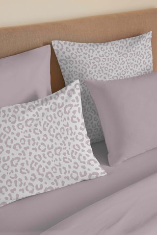 Parure de couette réversible en coton 57 fils/cm² - Beige et rose