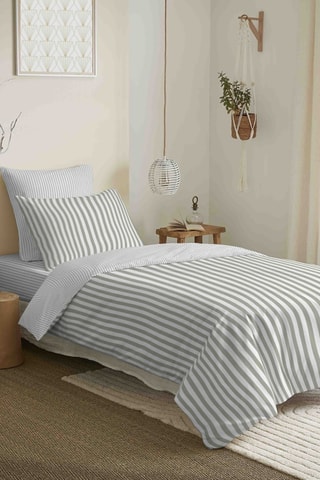 Parure de couette réversible en coton 57 fils/cm² Eloise - Abricot