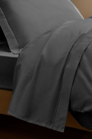 Drap plat en satin de coton 120 fils/cm² Prestige - Anthracite