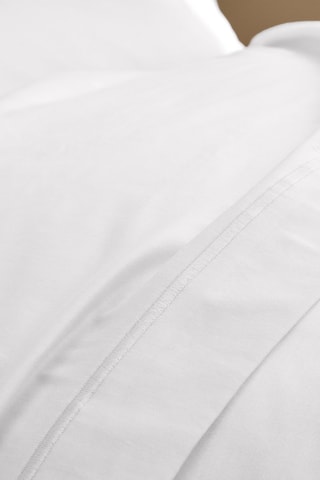 Drap plat en satin de coton 120 fils/cm² Prestige - Blanc