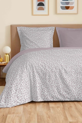 Parure de couette réversible en coton 57 fils/cm² - Pêche