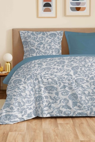 Parure de couette réversible en coton 57 fils/cm² Diana - Rose