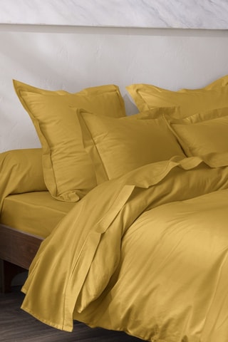 Housse de couette en percale de coton 80 fils/cm² - Jaune
