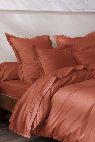 Housse de couette en coton 80 fils/cm² Julian - Terracotta