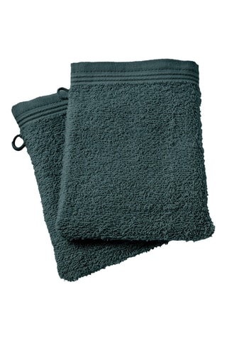 2 gants de toilette - Vert émeraude
