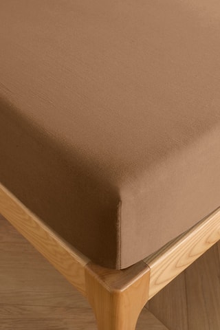 Drap-housse en coton 57 fils/cm² - Taupe