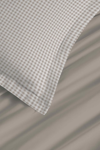 Parure de draps en coton 57 fils/cm² - Ecru et taupe