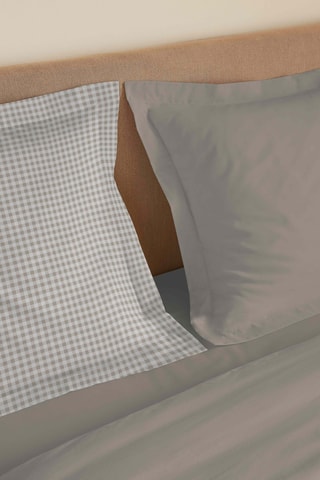 Parure de draps en coton 57 fils/cm² - Ecru et taupe