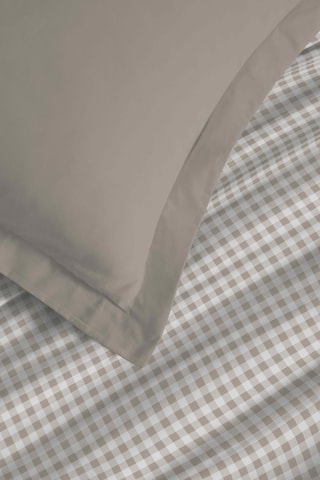 Parure de draps en coton 57 fils/cm² - Ecru et taupe
