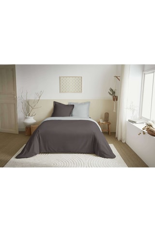 Parure de couette en coton 57 fils/cm² - Ardoise