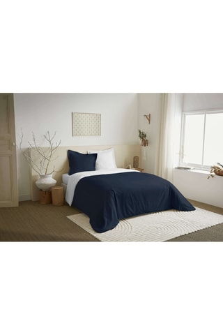 Parure de couette en coton 57 fils/cm² - Bleu nuit