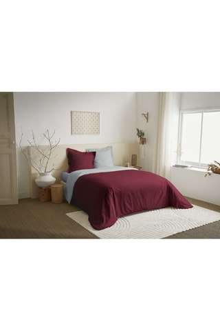 Parure de couette en coton 57 fils/cm² - Bordeaux