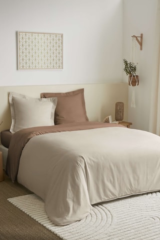 Parure de couette en coton - 57 fils/cm² - Sable