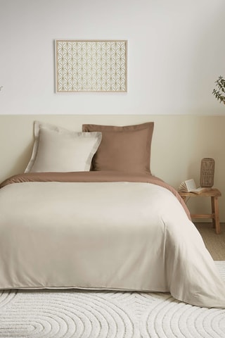 Parure de couette en coton - 57 fils/cm² - Sable