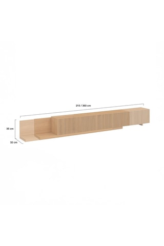 Meuble TV extensible Movena - 215/360 x 54 x 30 cm