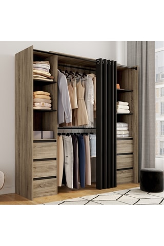 Penderie extensible Justine - 120/180 x 180 x 50 cm
