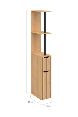Colonne salle de bain 2 portes Faustine - 15,5 x 30 x 118,5 cm