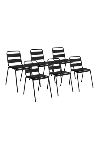 6 chaises de jardin empilables - 44 x 45 x 76 cm