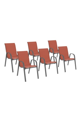 6 chaises de jardin empilables - 51,5 x 84 x 68 cm