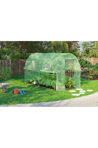 Serre tunnel de jardin bâche renforcée 130 g/m² - 6 m² - gamme toutes saisons