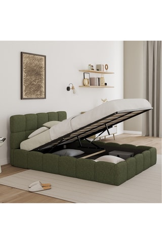 Lit-coffre avec sommier en bois Bubble - Couchage 140 x 190 cm