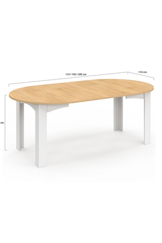 Table à manger extensible Dina - 110/200 x 110 x 75 cm