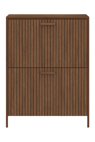 Meuble à chaussures 2 abattants Faustine - 80 x 60 x 24 cm