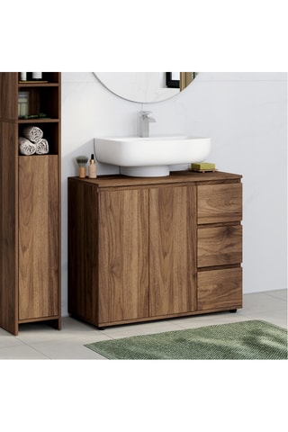 Meuble sous vasque simple 1 porte Tom - 60 x 70 x 30 cm