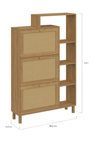 Meuble à chaussures Erin 3 abattants - 86,5 x 23,5 x 133,5 cm