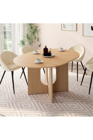 Table à manger ronde extensible Mathis bois -  Ø110-150 cm