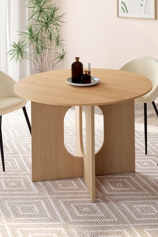 Table à manger ronde extensible Mathis bois -  Ø110-150 cm