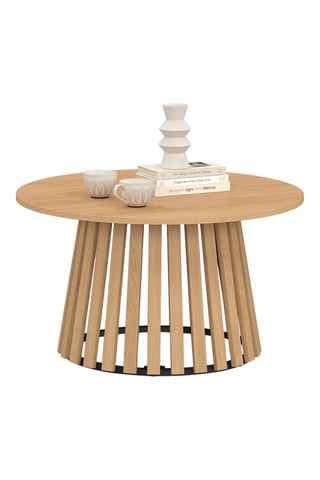 Table basse ronde Camélia pieds lattes