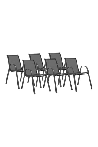 6 chaises de jardin empilables - 51,5 x 68 x 84 cm