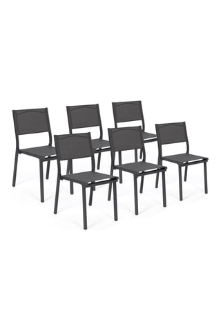6 chaises empilables de jardin - 46,5 x 84 x 55,5 cm