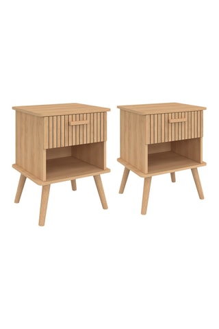 2 tables de chevet 1 tiroir Albane - 34 x 50 x 40 cm