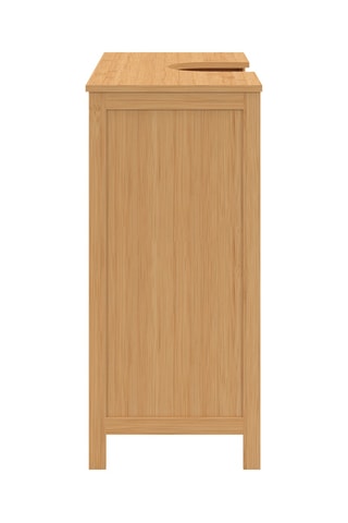 Meuble de salle de bain 2 portes en bambou Maya - 70 x 30 x 65 cm