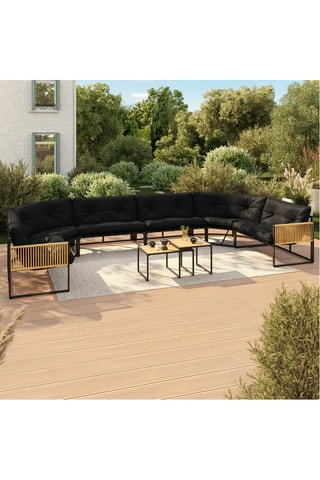 Salon de jardin d'angle Ozéa - 12 places - Tissu déperlant