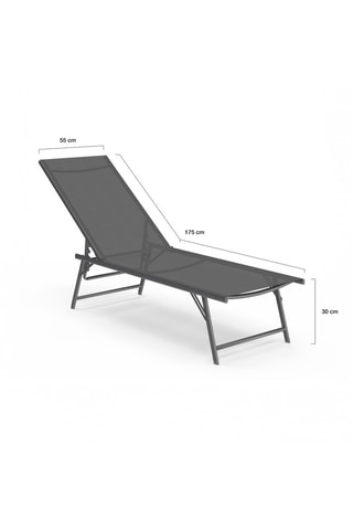 2 chaises longues Malaga - 55 x 30 x 175 cm