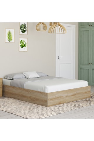 Lit coffre en bois avec sommier Malta - Couchage 140 x 190 cm