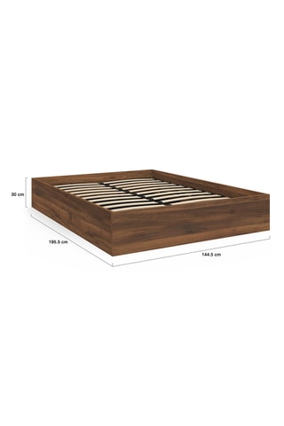 Lit-coffre avec sommier en noyer Malta - Couchage 140 x 190 cm