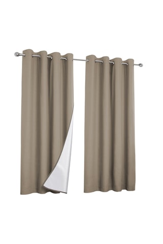2 rideaux thermiques - 135 x 240 cm - Taupe