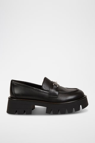 Mocassins plateformes en cuir Carson Lug - Noir