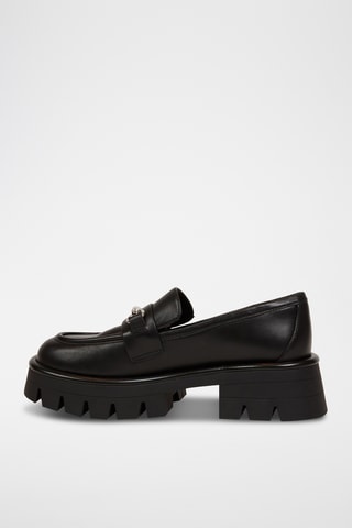 Mocassins plateformes en cuir Carson Lug - Noir