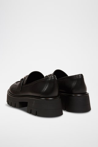 Mocassins plateformes en cuir Carson Lug - Noir